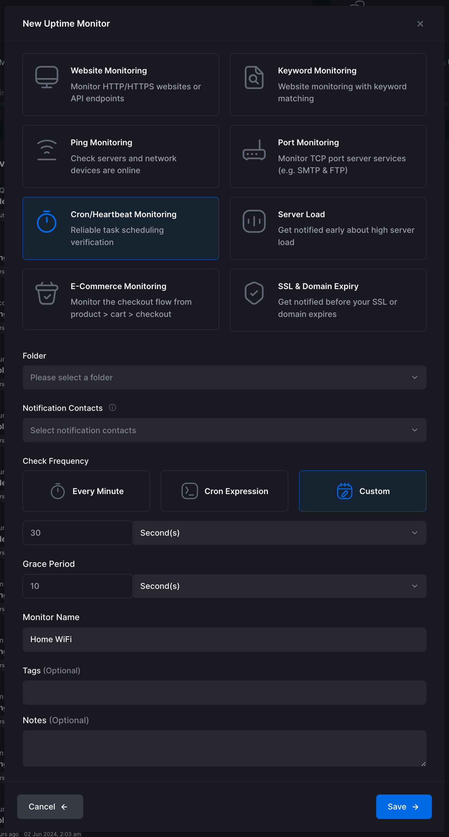 Heartbeat Monitor Configuration