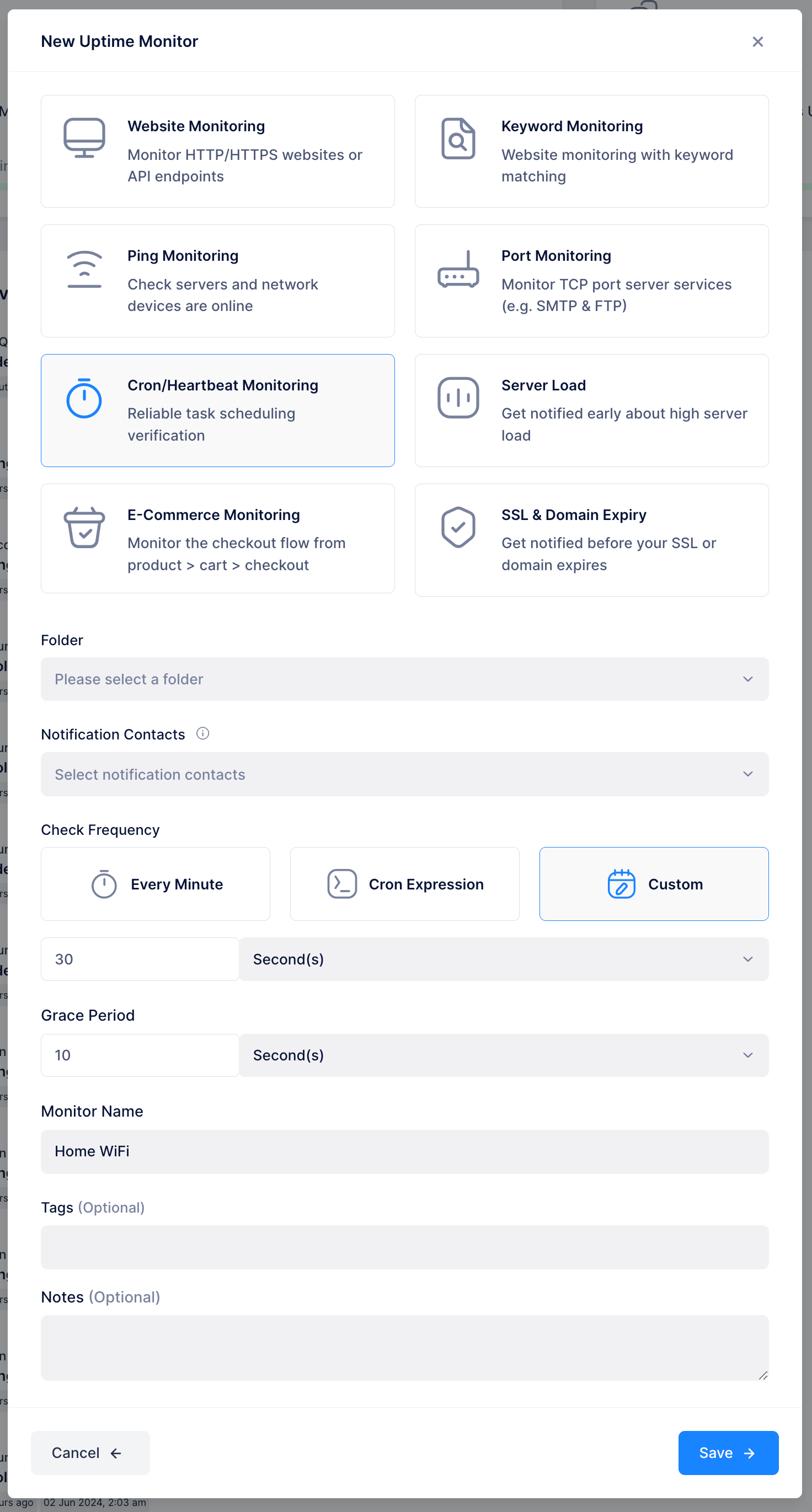 Heartbeat Monitor Configuration